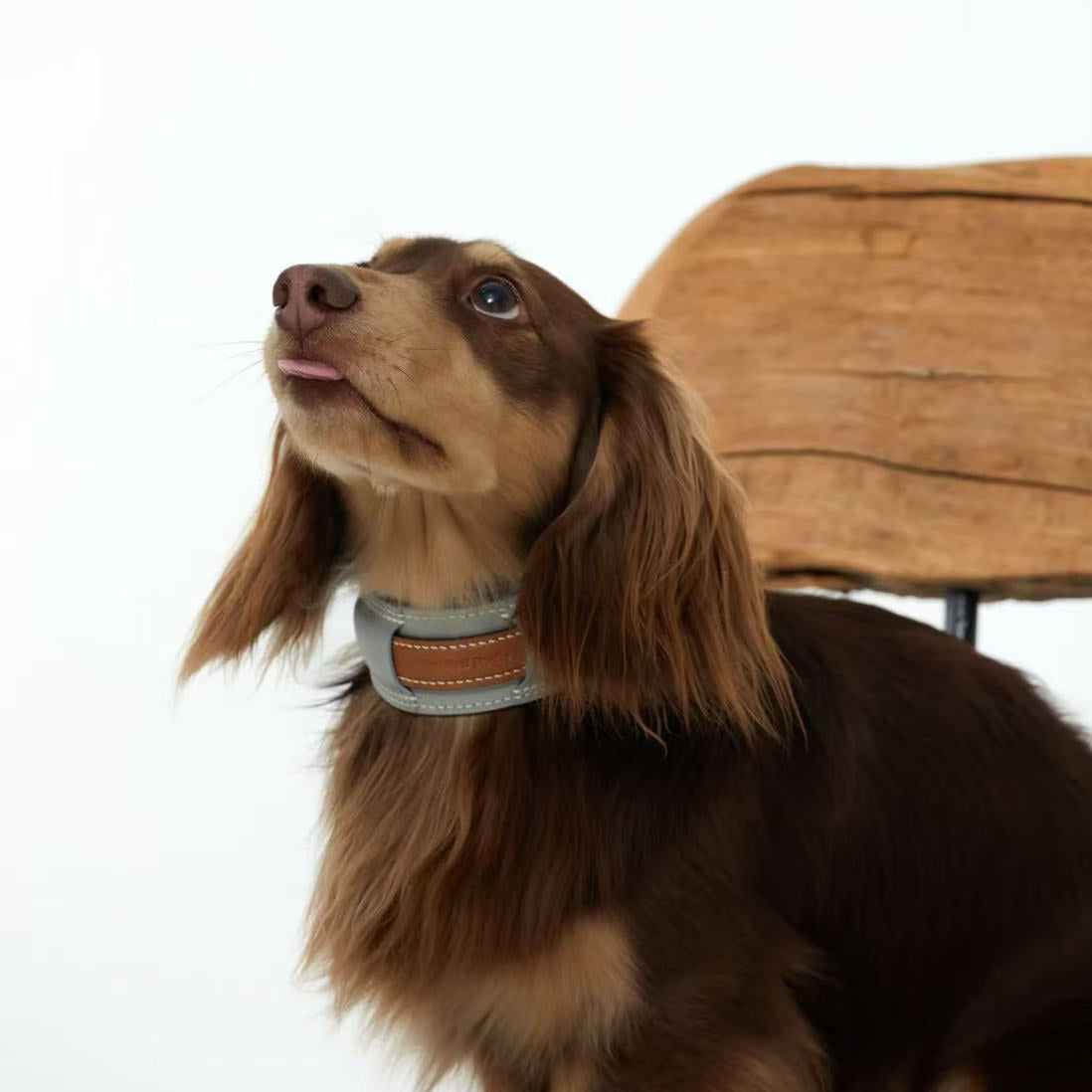 French Lambskin Leather Collar Set Miel & Gris Agate