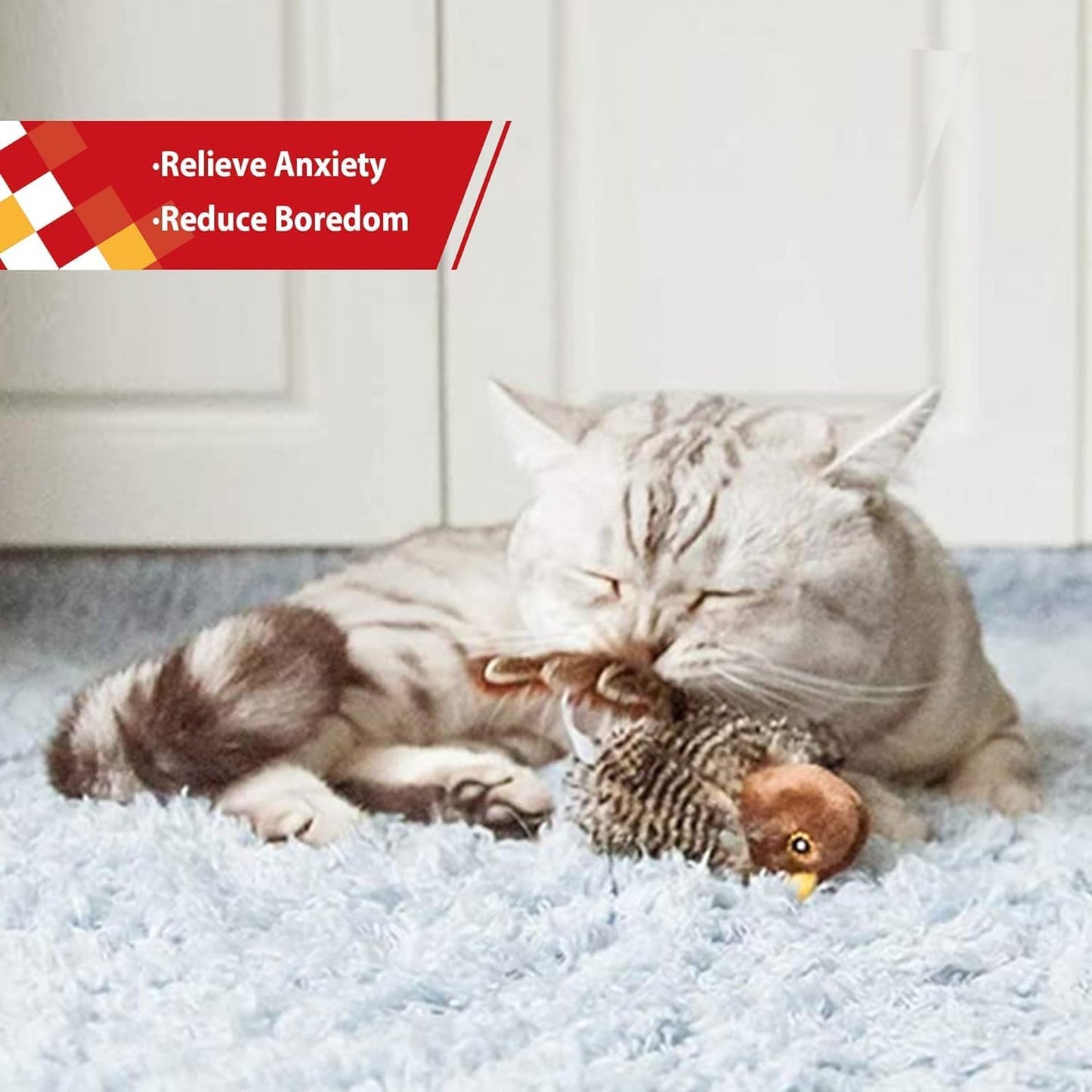 GiGwi Melody Chaser Bird with Motion Activated Sound Chip