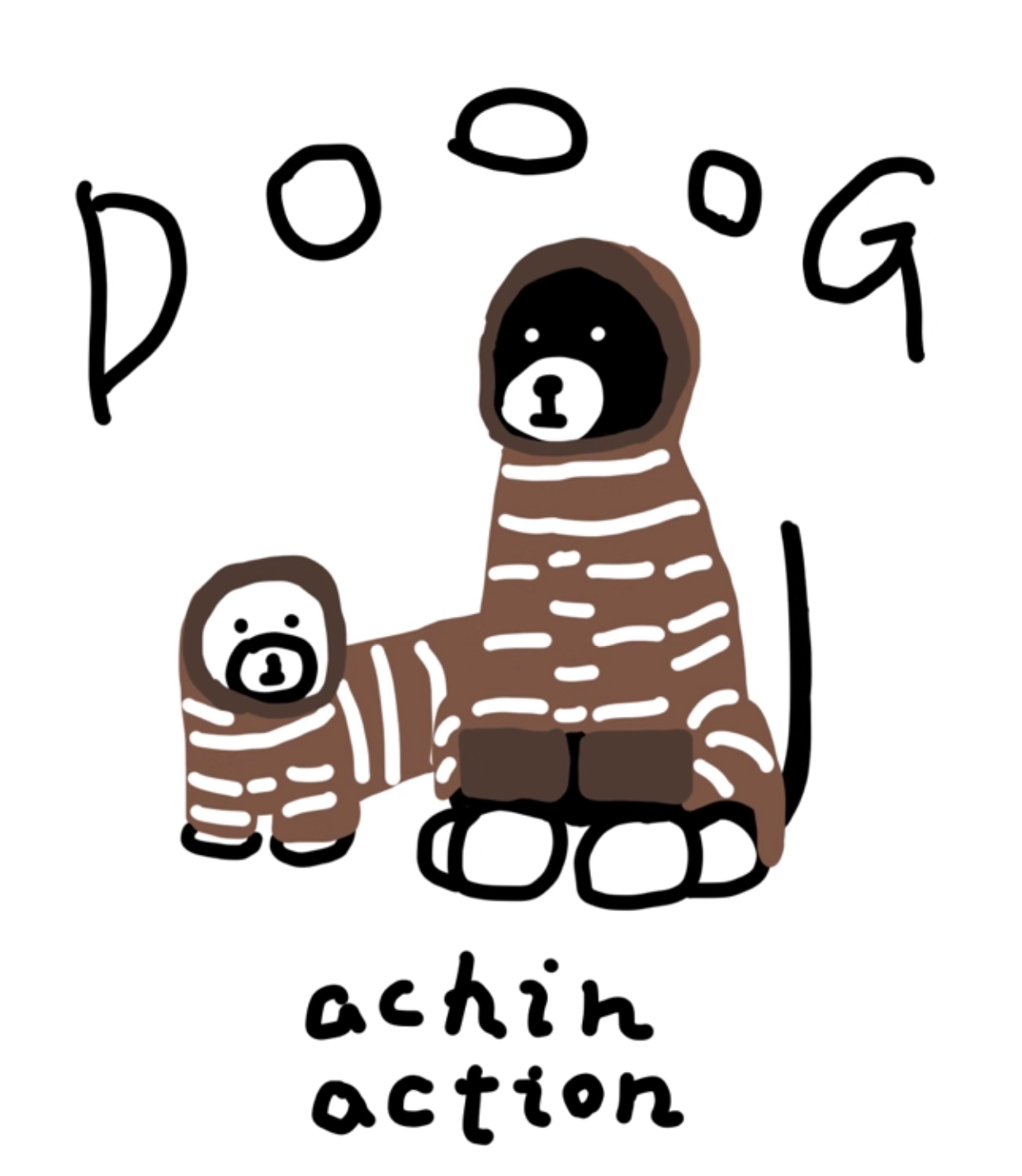 Achin Action Round Cap Heating Four-Legged Suit Dark Brown