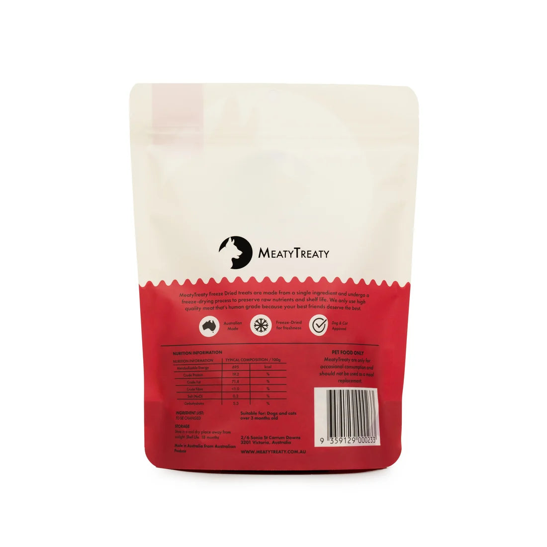 MeatyTreaty Freeze Dried Beef Meal Topper 50g
