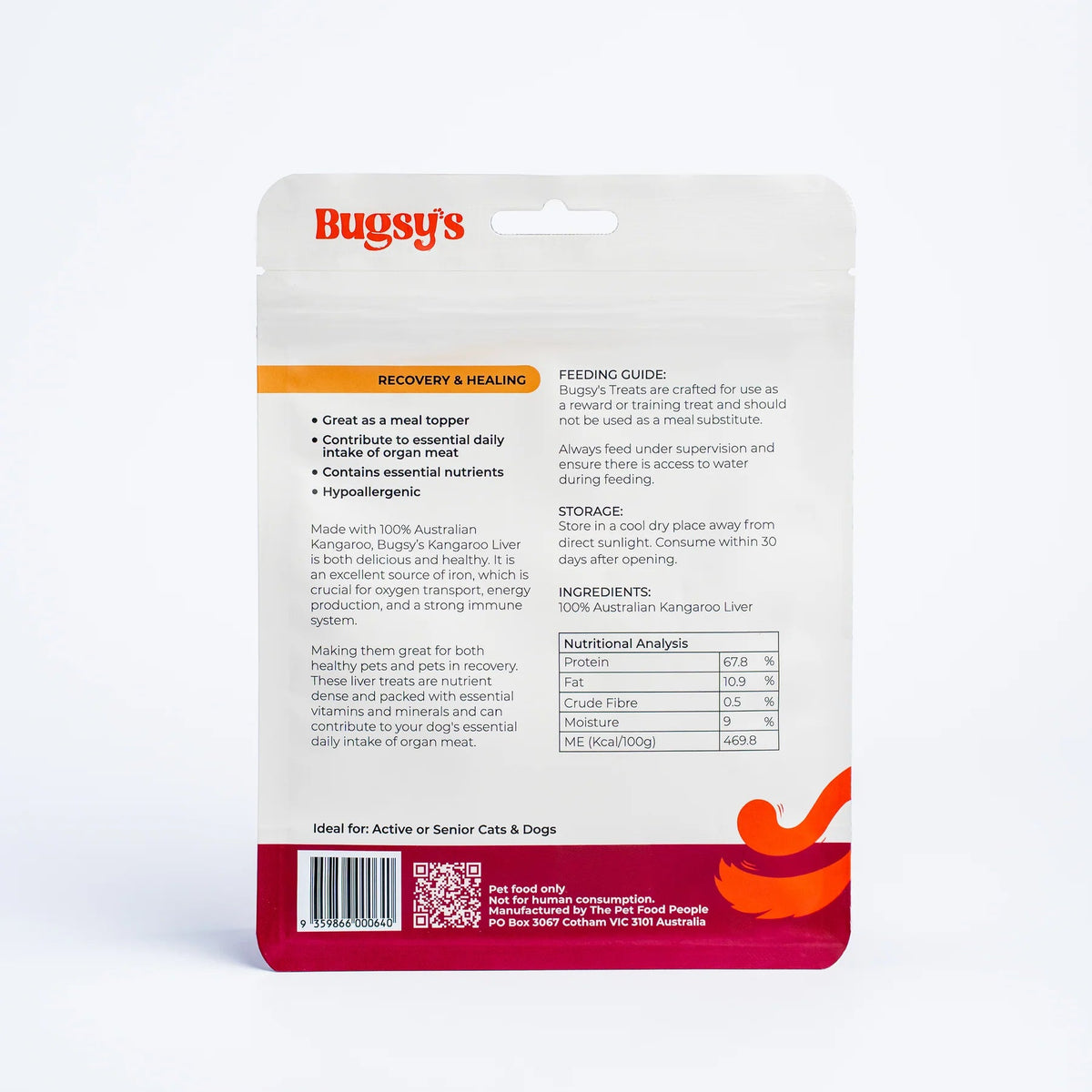 Bugsy‘s Dehydrated Kangaroo Liver 70g