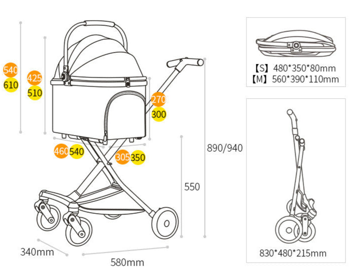 Toodandan Lightweight Pet Stroller Medium