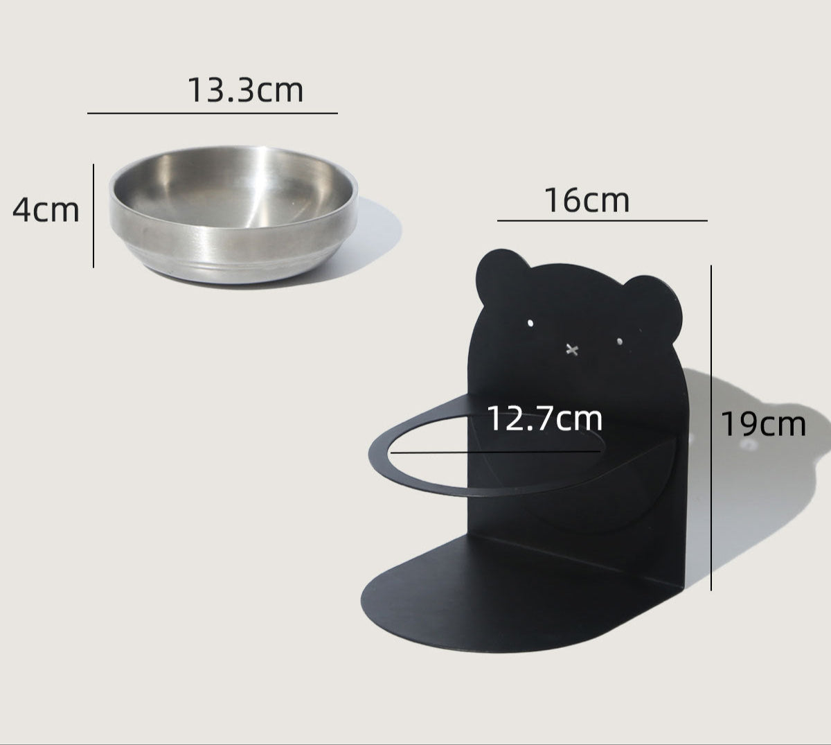 Magnetic Pet Bowl Set Charcoal Bear 200ml
