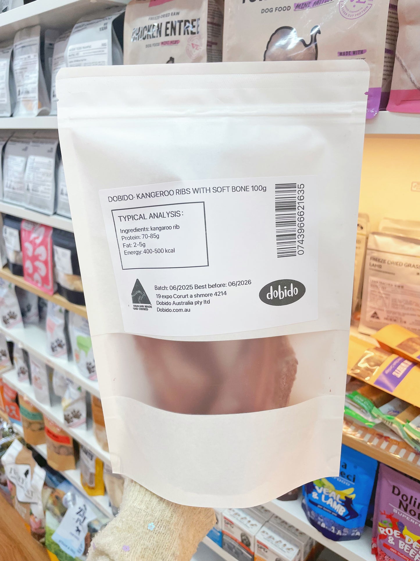 Dobido Freeze Dried Kangaroo Ribs with Soft Bone 100g