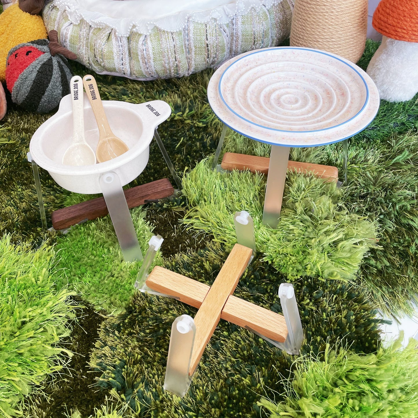 Shimanto Solid Wood&Acrylic Bowl Stand