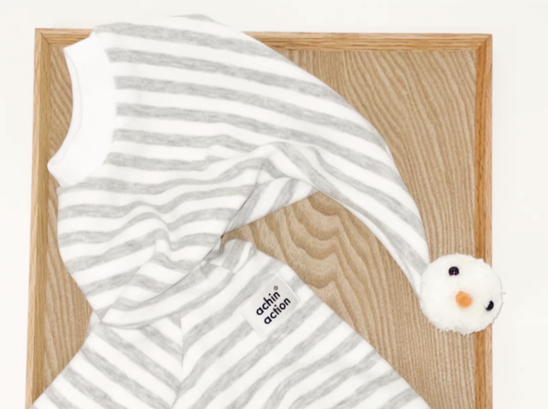 Snowman Striped  Hoody Romper
