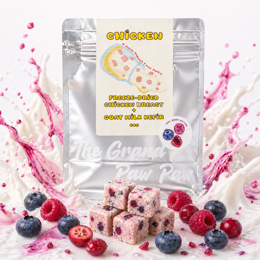 TheGrandPawPaw Chicken Breast+Goat Milk Kefir Very Berry 80g