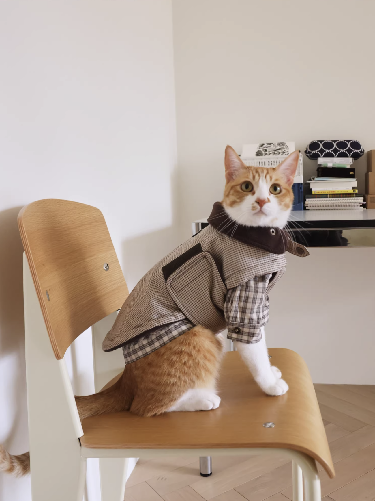 Plaid Colour-Block Fleece Vest