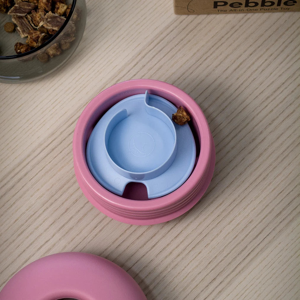 Lunoji Pebble All-in-One Enrichment Toy&Feeder Coral Pink
