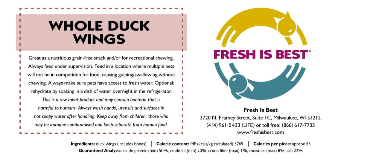 FIB Freeze-Dried Whole Duck Wings 340g