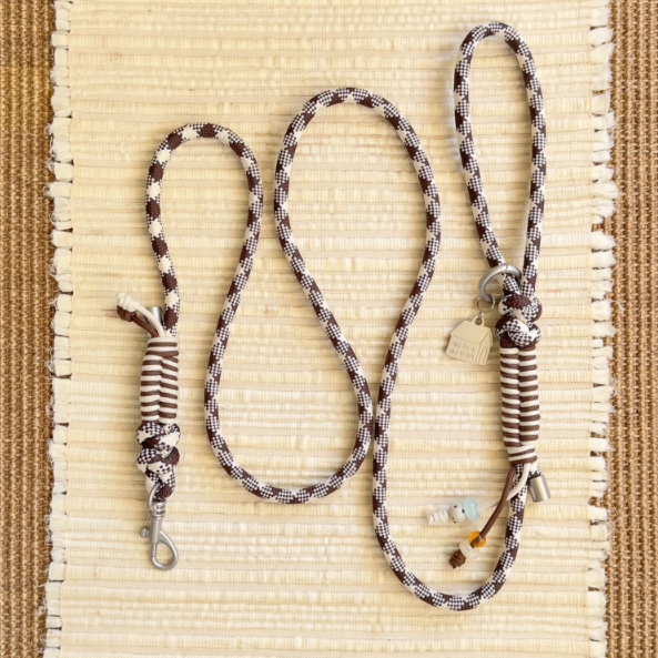 Diamond Lattice Braided Leash with Beads