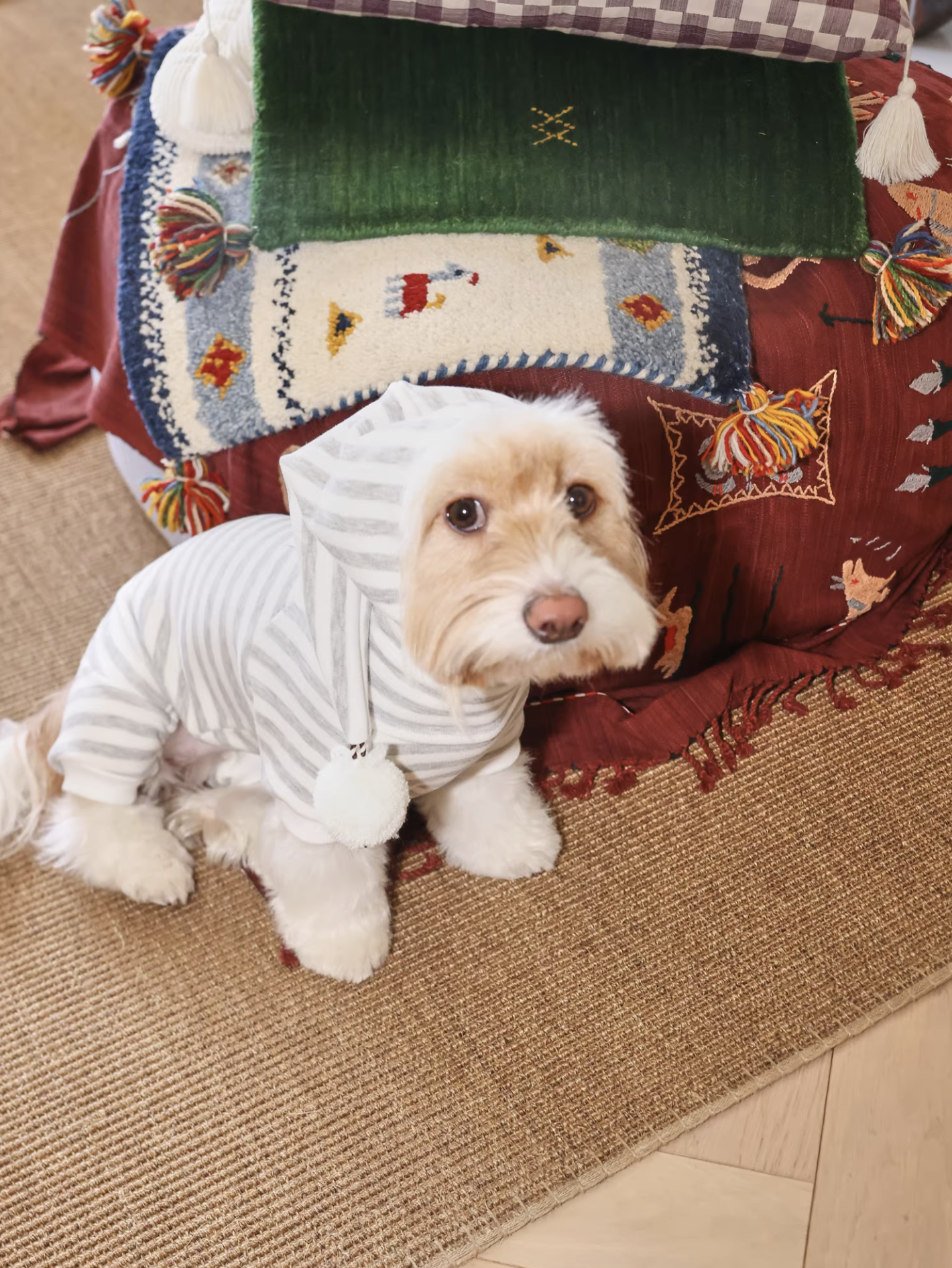 Snowman Striped  Hoody Romper