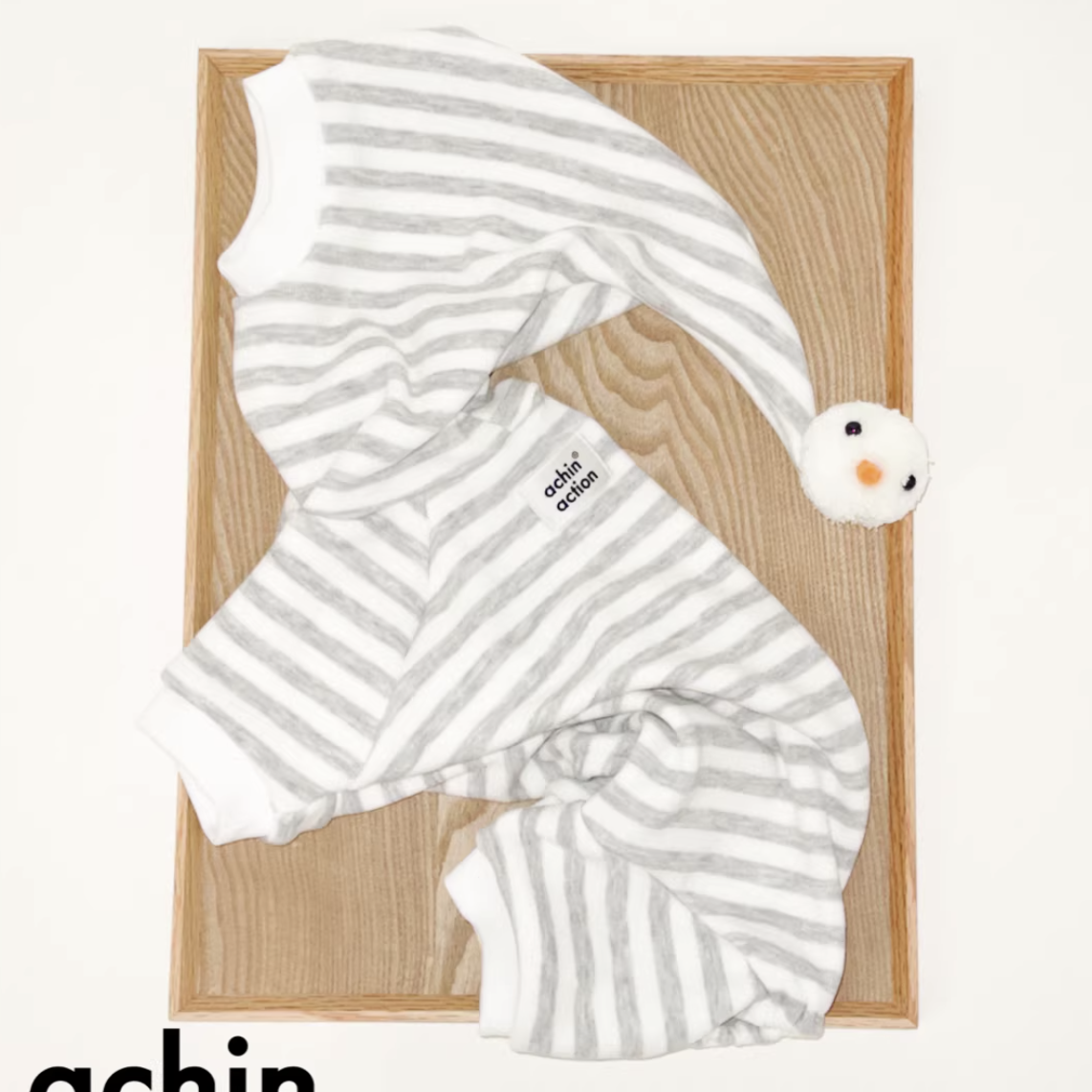 Snowman Striped  Hoody Romper