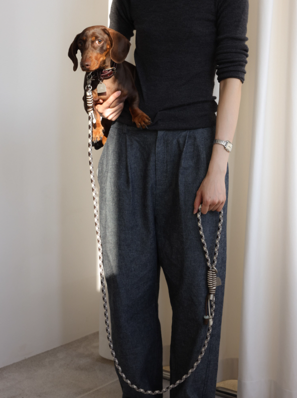 Diamond Lattice Braided Leash with Beads