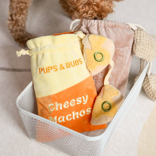 Cheesy Nachos Nosework Enrichment Toy | Snuffle | Squeaker