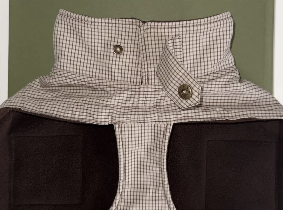 Plaid Colour-Block Fleece Vest