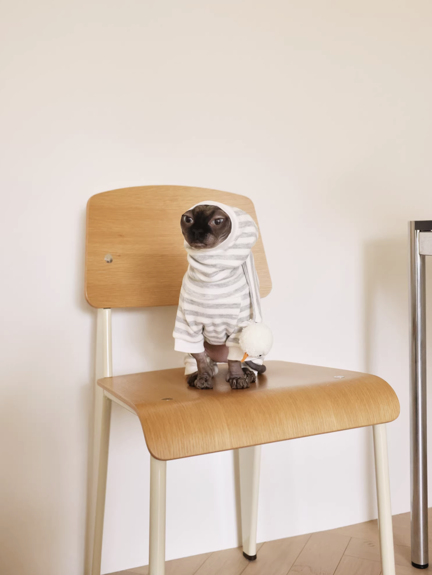 Snowman Striped  Hoody Romper