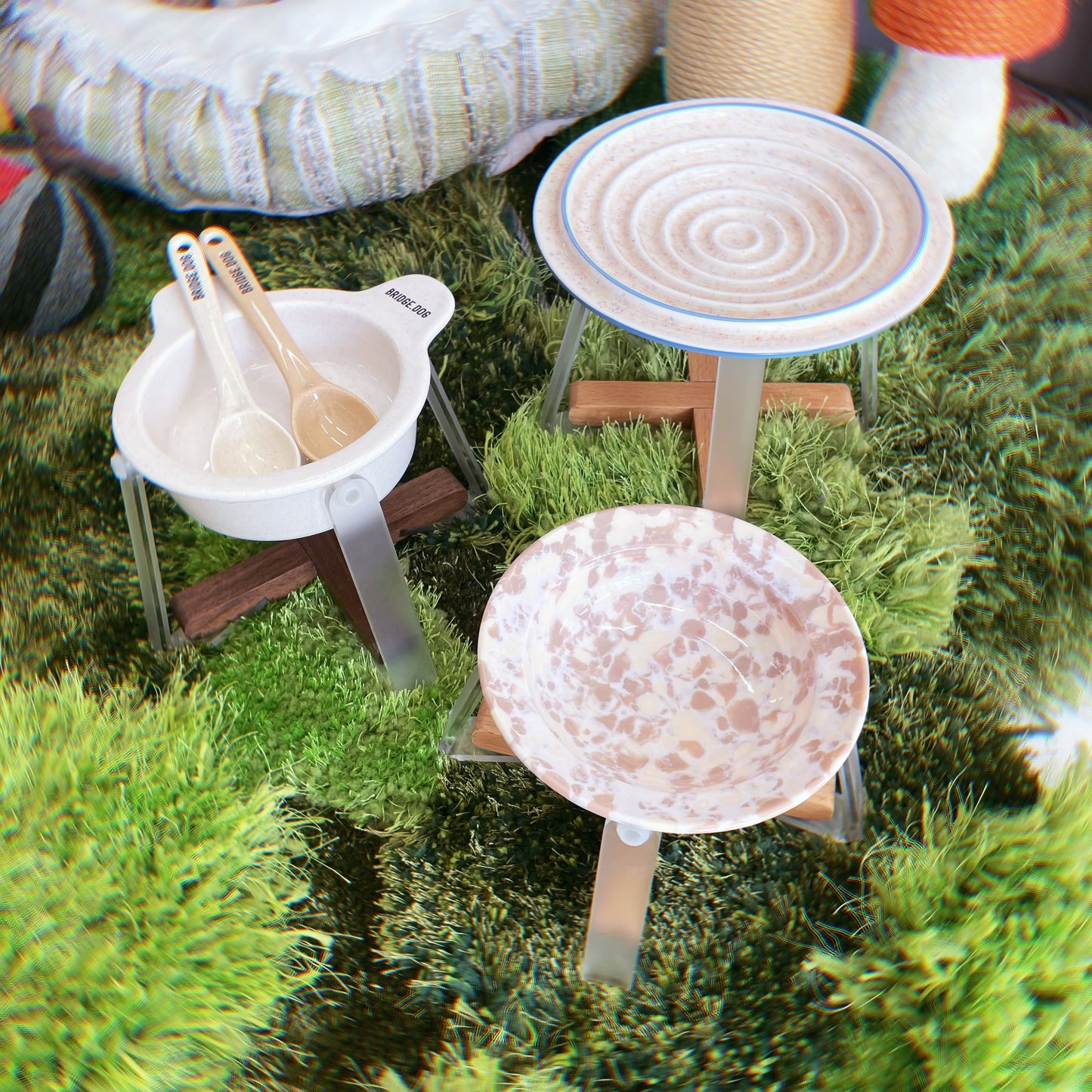 Shimanto Solid Wood&Acrylic Bowl Stand