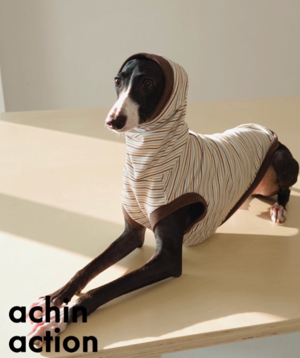 Choco Crepe Velvet Thermal Top with Hood