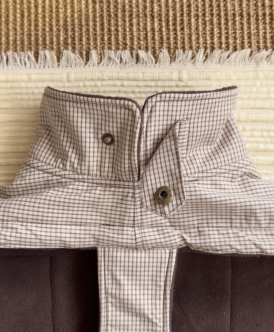 Plaid Colour-Block Fleece Vest