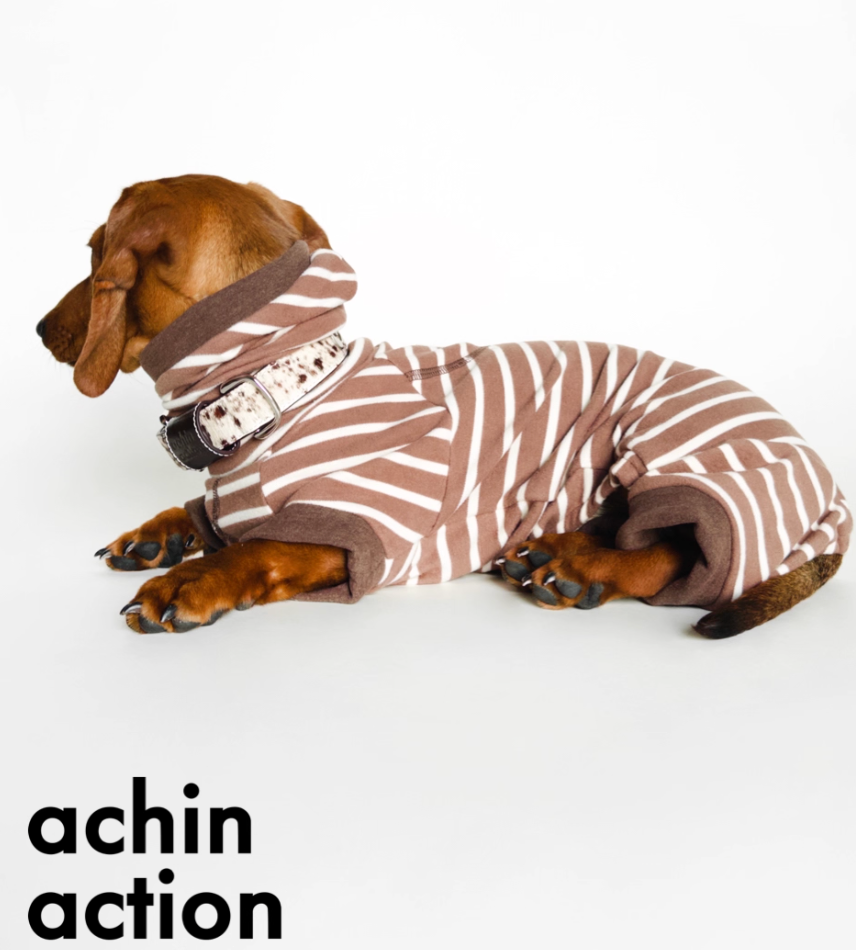 Achin Action Round Cap Heating Four-Legged Suit Dark Brown