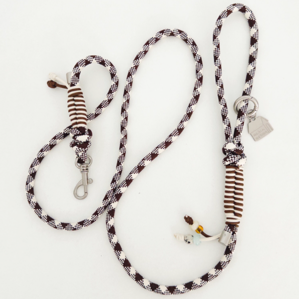 Diamond Lattice Braided Leash with Beads