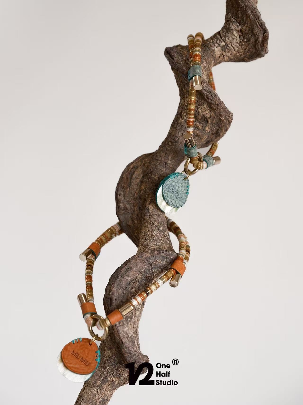 Waxed Leather Name Tag Collar