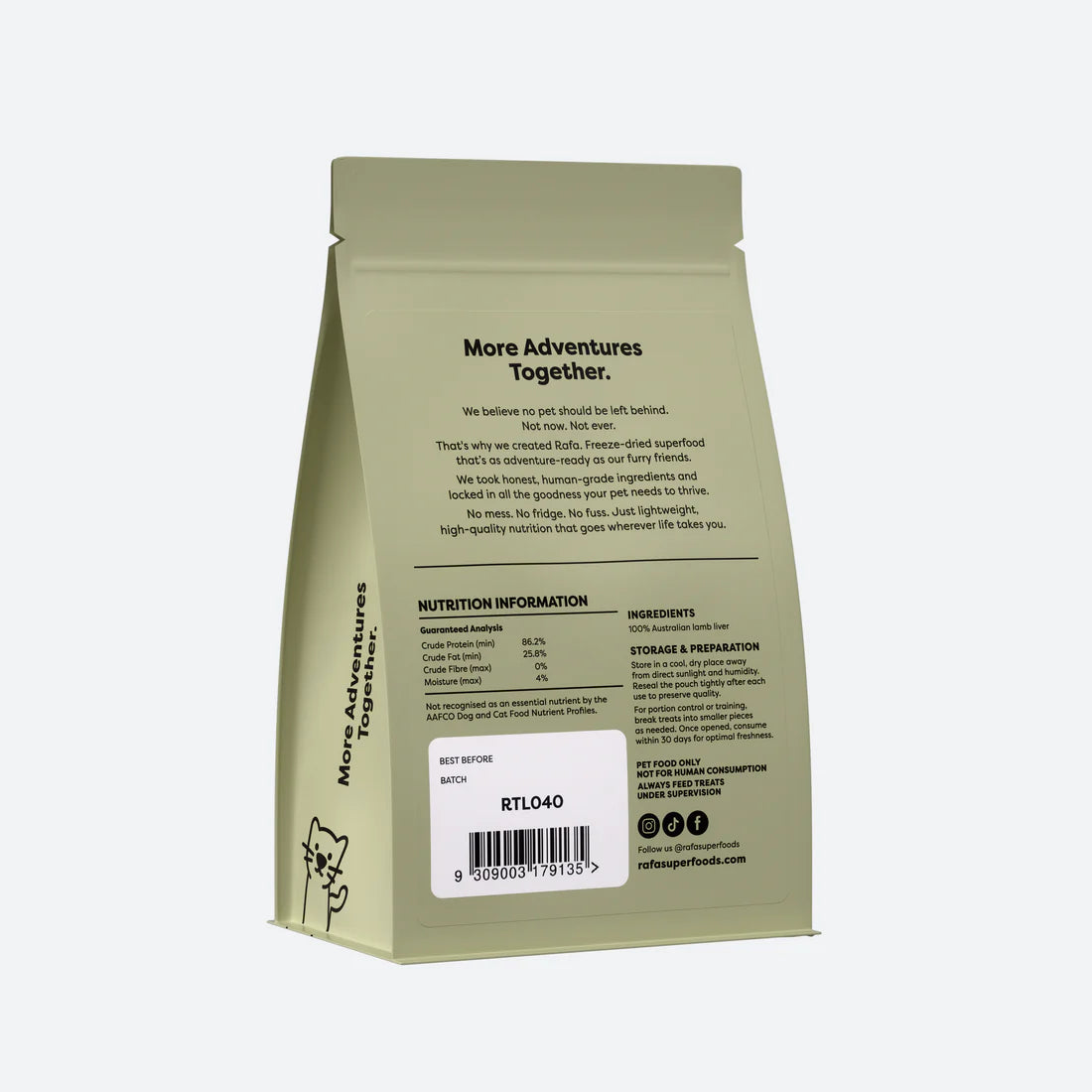 RAFA Freeze-Dried Lamb Liver 90g