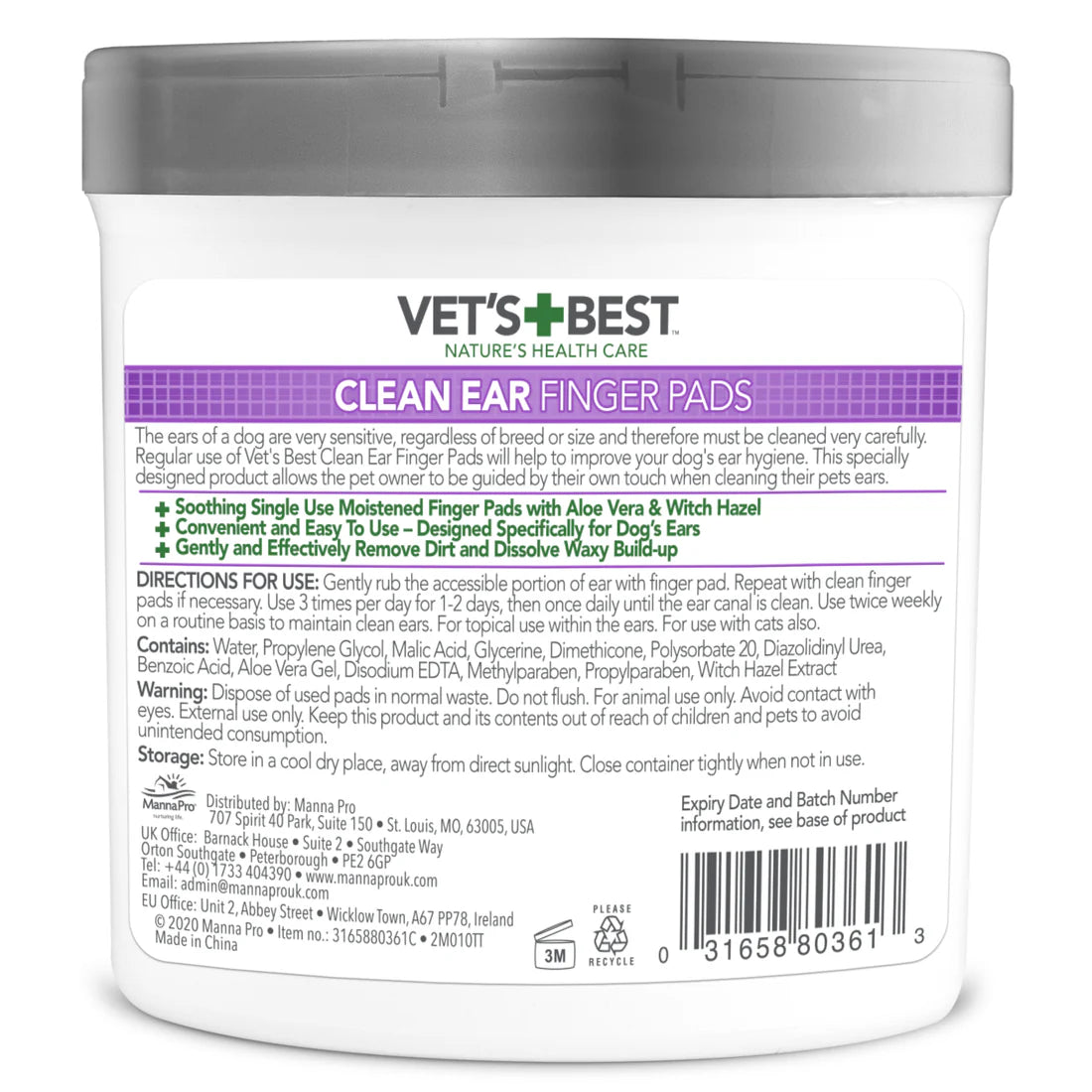 Vet's Best Clean Ear Finger Pads 50pcs