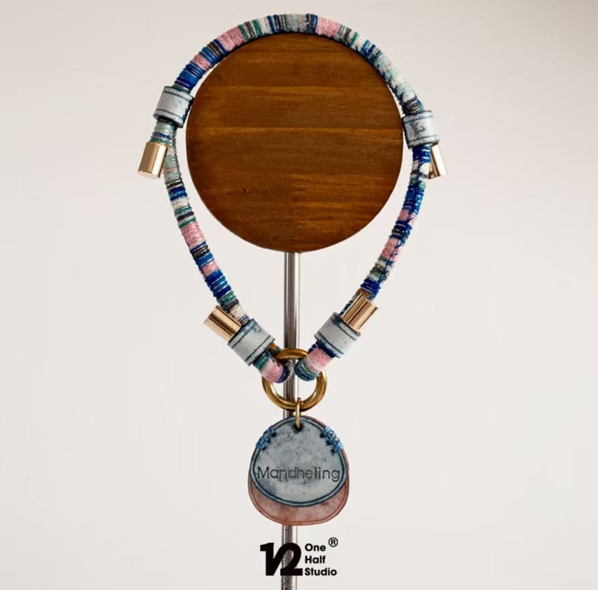 Waxed Leather Name Tag Collar