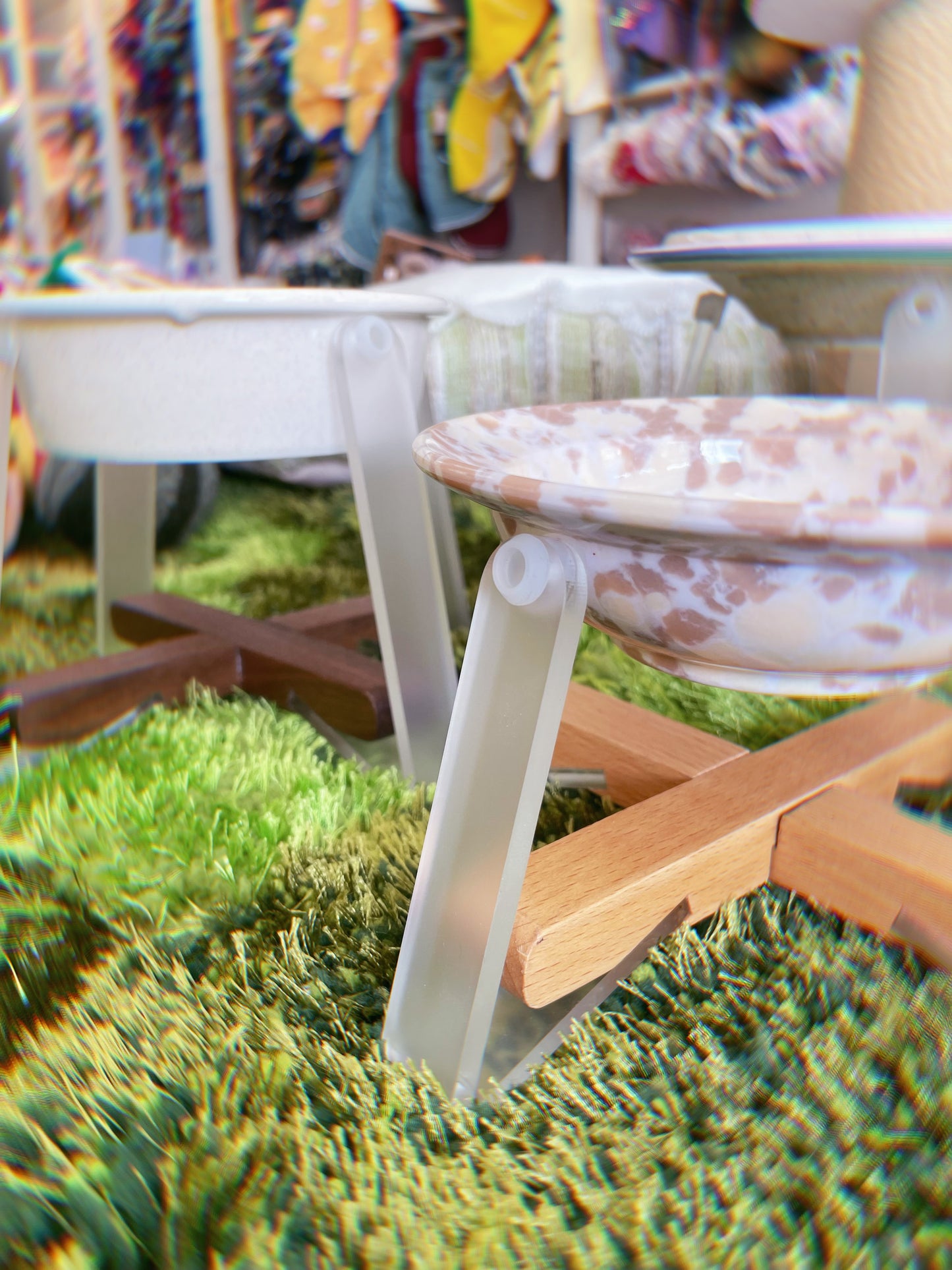 Shimanto Solid Wood&Acrylic Bowl Stand