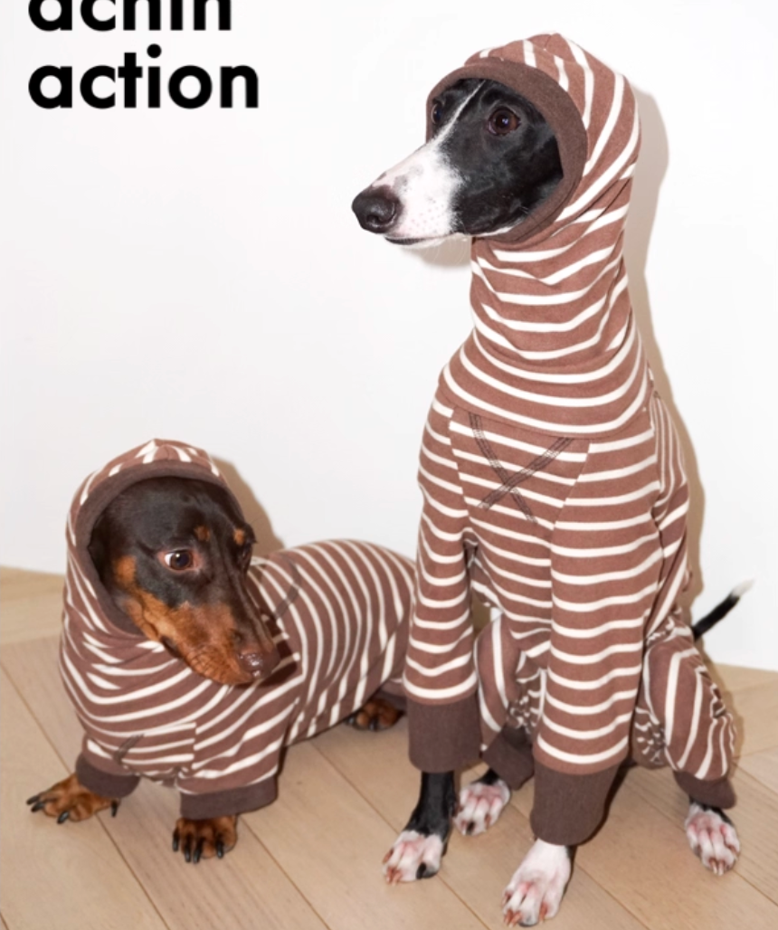 Achin Action Round Cap Heating Four-Legged Suit Dark Brown