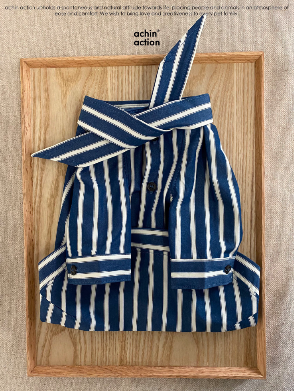 Cotton&Linen Striped Blouse with Bow
