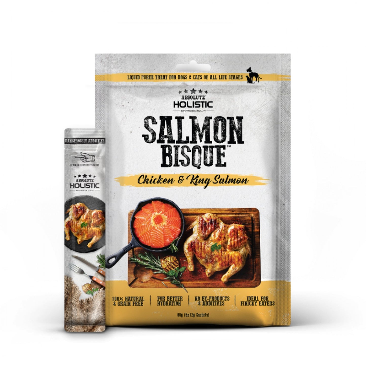 Absolute Holistic Bisque 鸡肉和帝王鲑鱼 12g*5