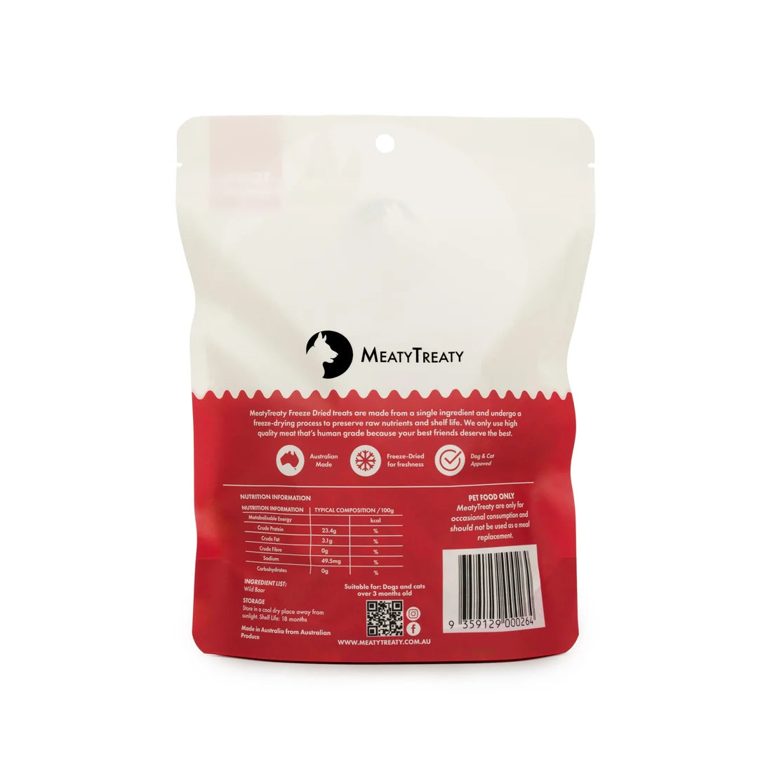 MeatyTreaty Freeze Dried Wild Boar 70g