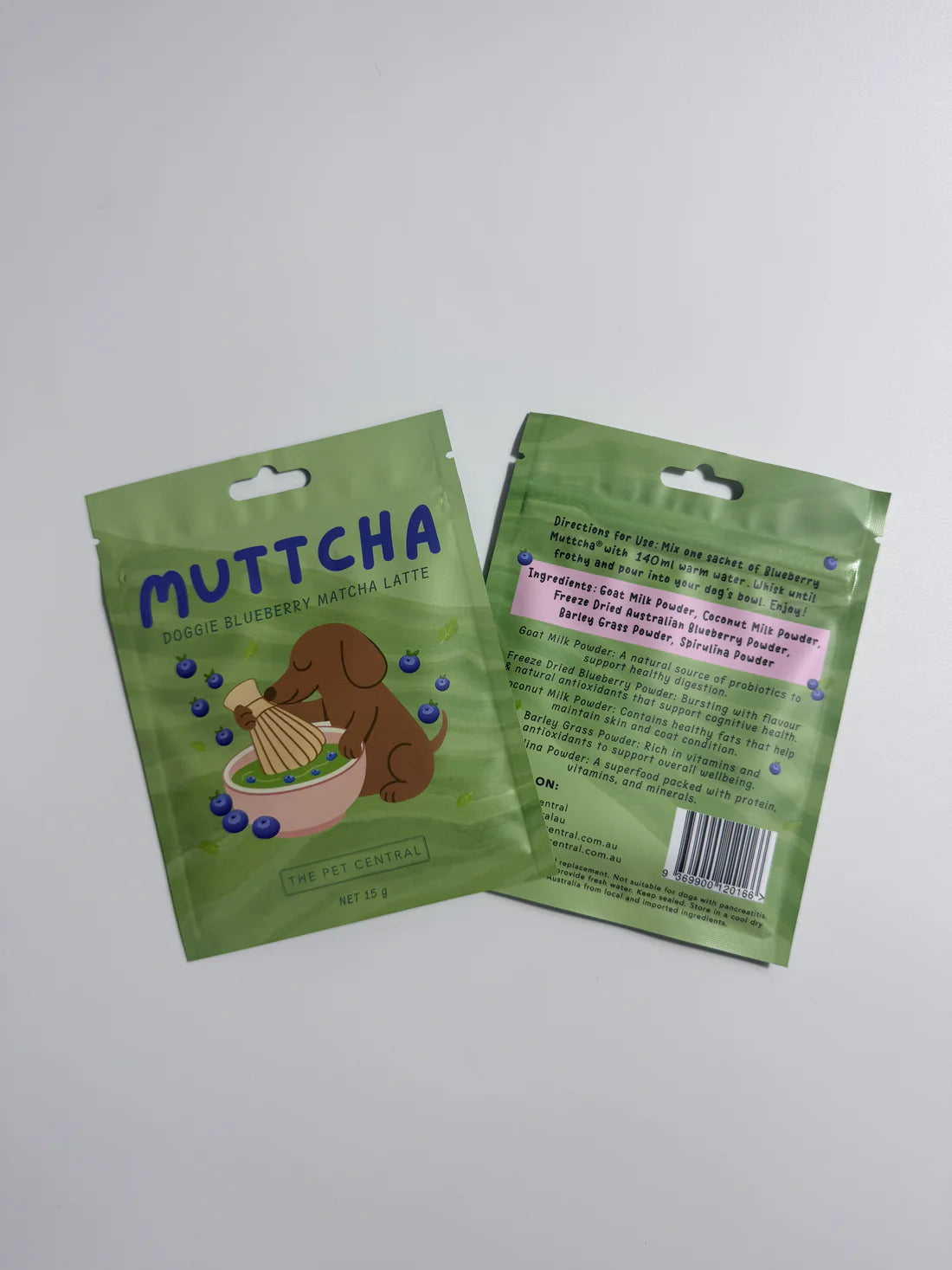 Muttcha™ - Doggie Blueberry Matcha Latte
