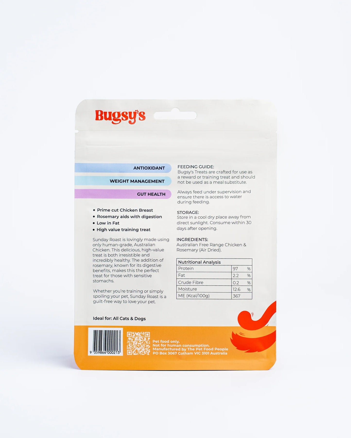 Bugsy‘s Sunday Roast Dehydrated Chicken with Rosemary 80g