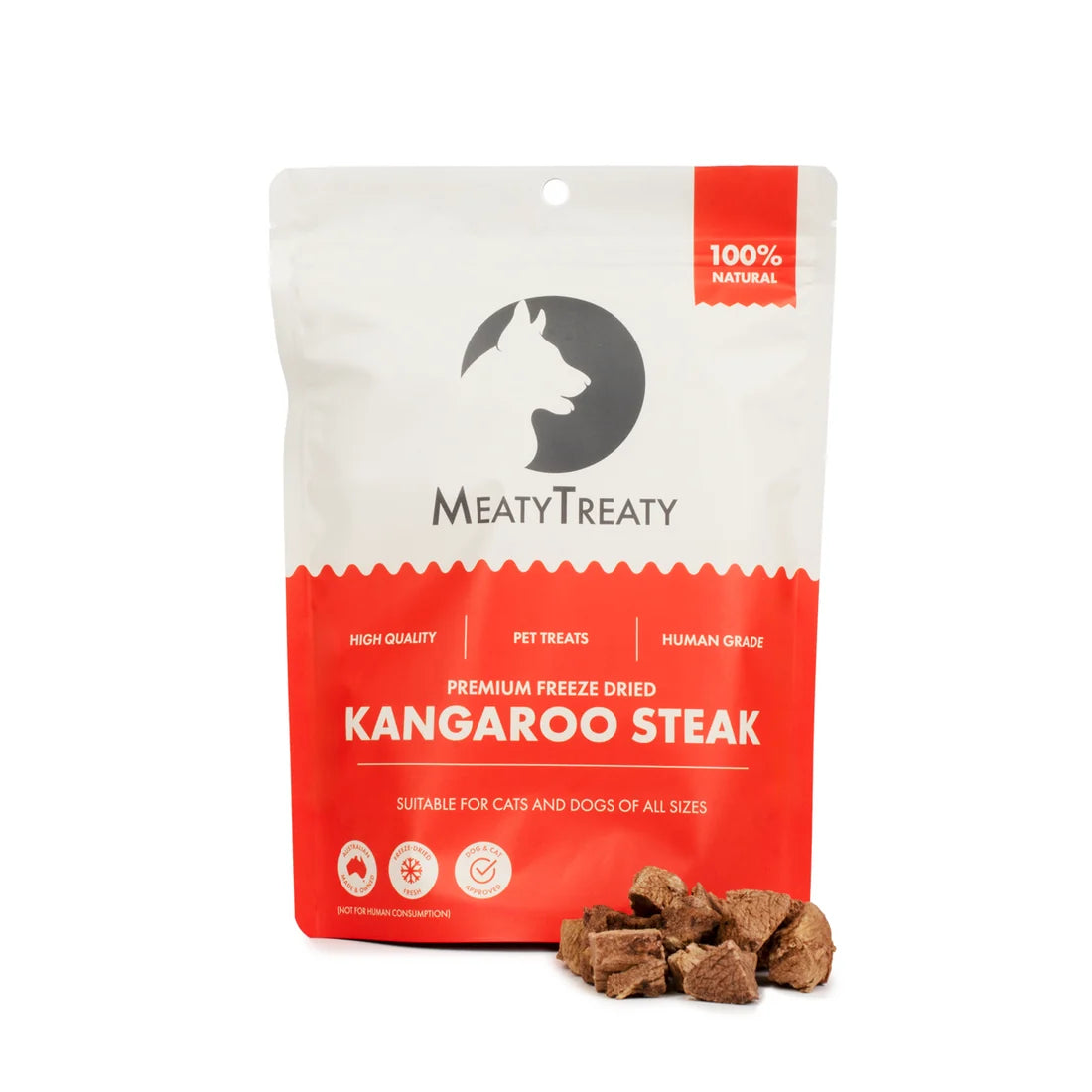 MeatyTreaty Freeze Dried Kangaroo Streak 80g