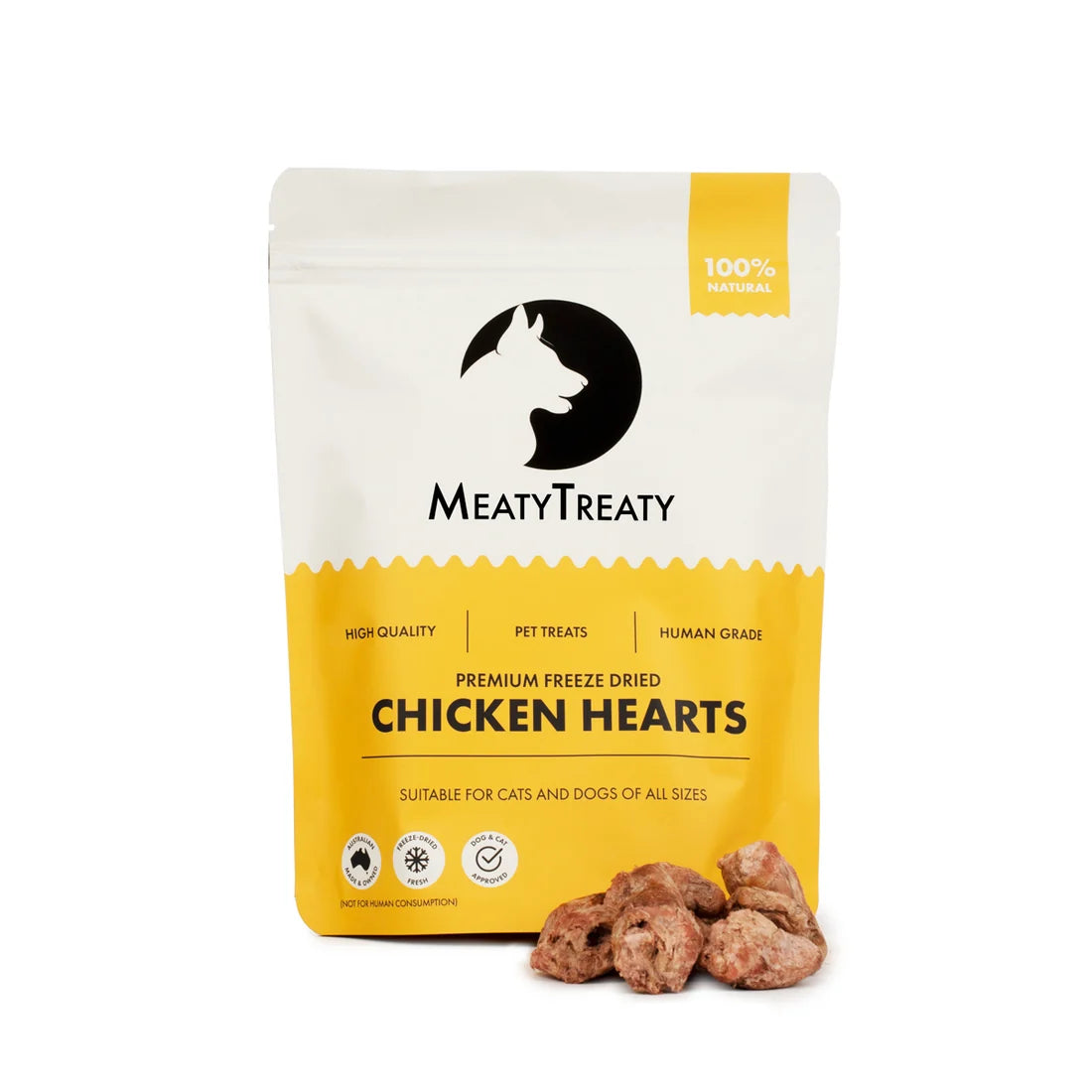 MeatyTreaty Freeze Dried Chicken Hearts 100g