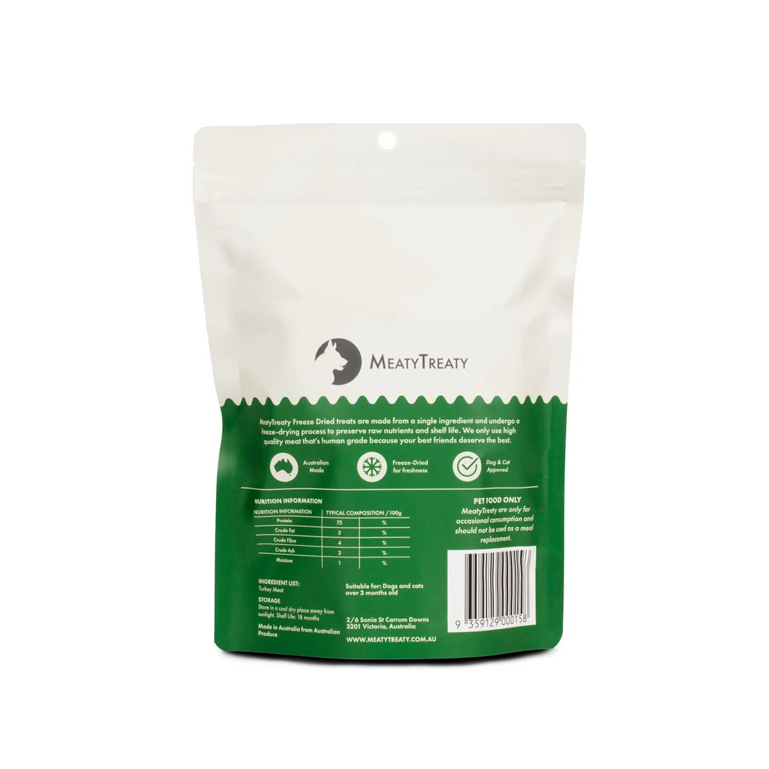 MeatyTreaty Freeze Dried Turkey 80g