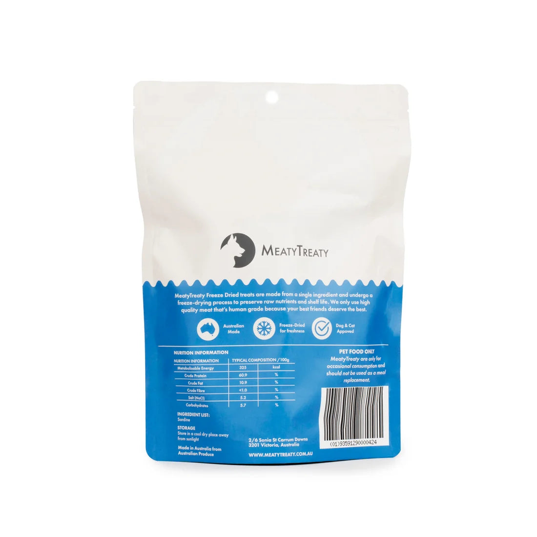 MeatyTreaty Freeze Dried Whole Sardine 100g
