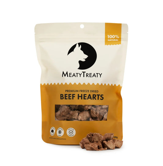MeatyTreaty Freeze Dried Beef Hearts 100g