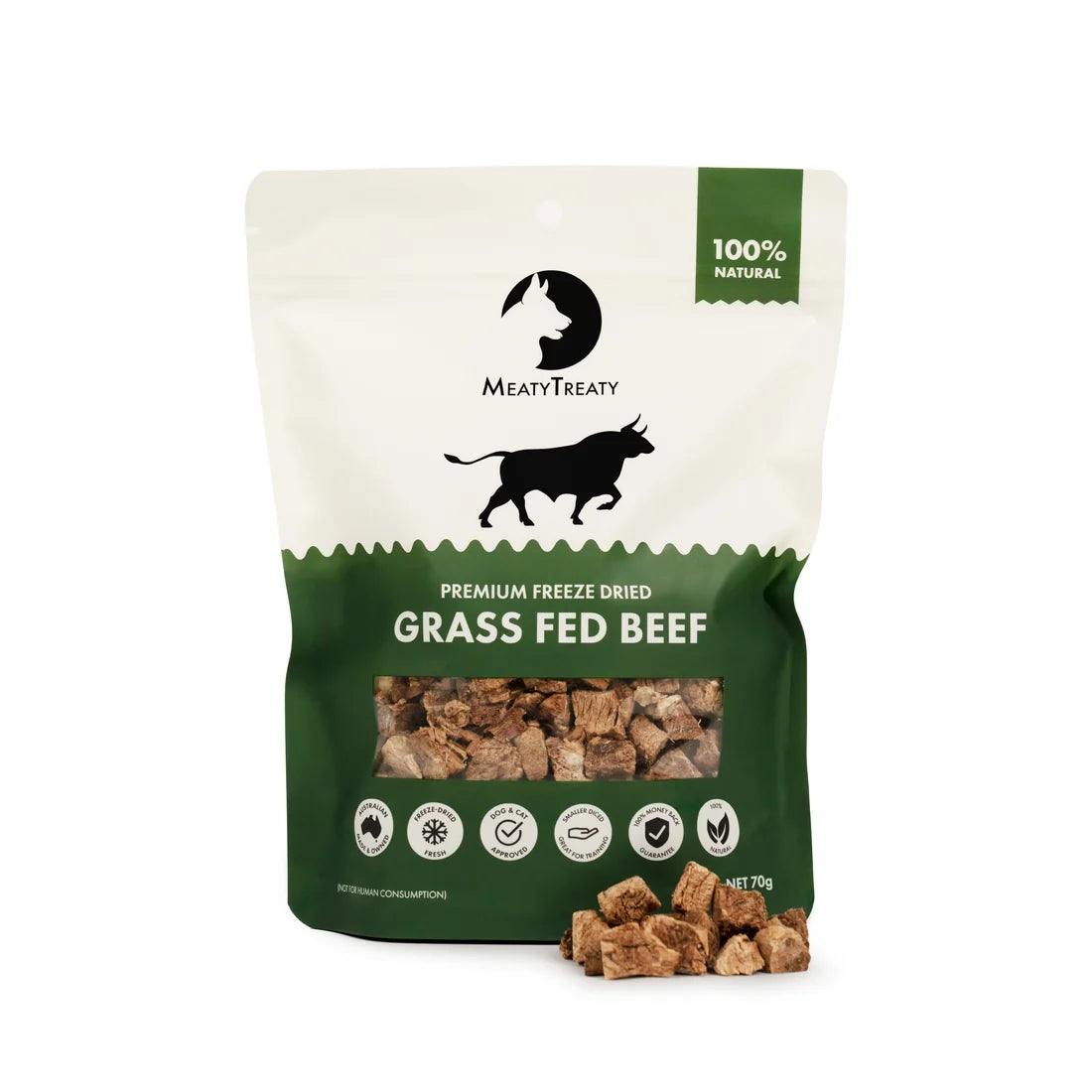 MeatyTreaty Freeze Dried Grass Fed Beef 70g