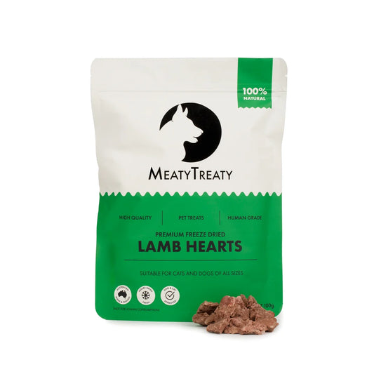 MeatyTreaty Freeze Dried Lamb Hearts 100g