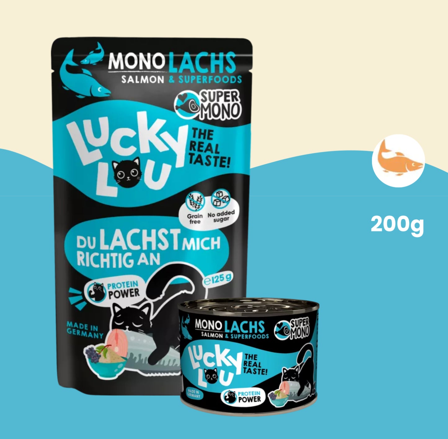 Lucky Lou Super-Monoi Grain-Free Wet Food  for Cats 200g