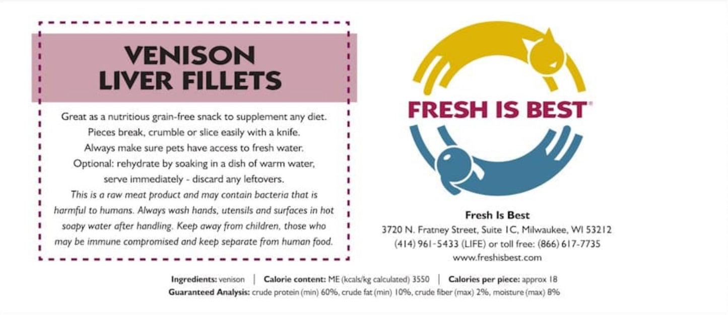 FIB Freeze-Dried Venison Liver Fillets 85g