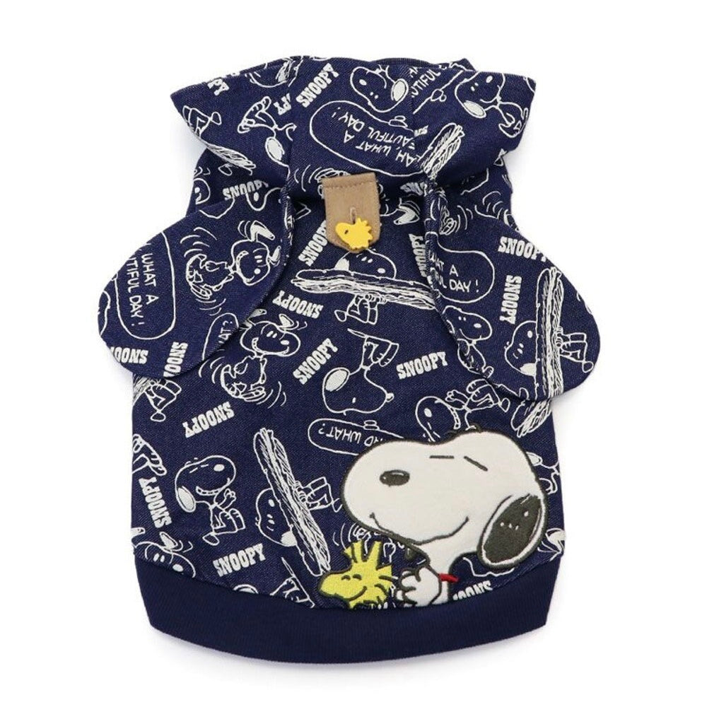 Snoopy Denim Style Comic-Print Hoodie