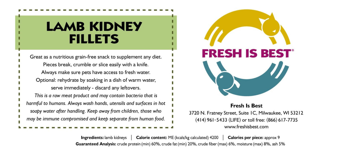 FIB Freeze-Dried Lamb Kidney Fillets 85g