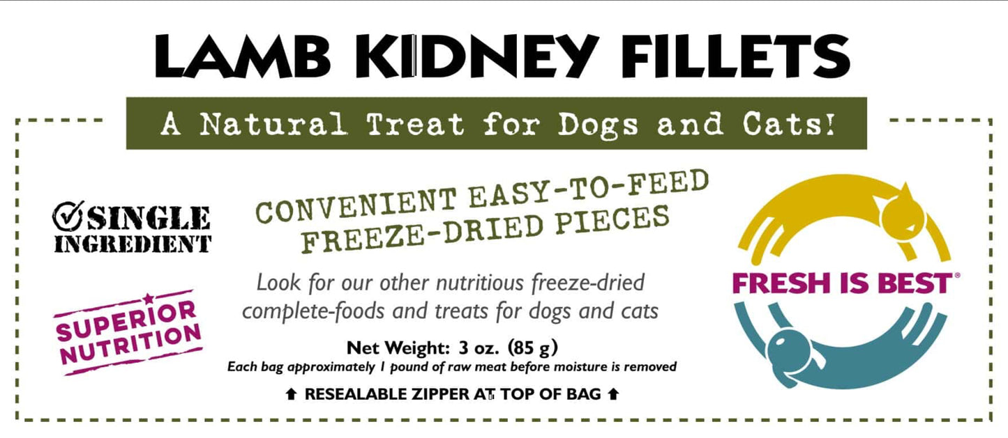 FIB Freeze-Dried Lamb Kidney Fillets 85g