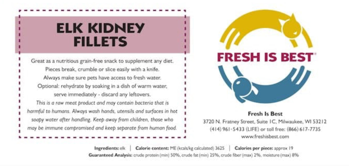 FIB Freeze-Dried Elk Kidney Fillets 85g